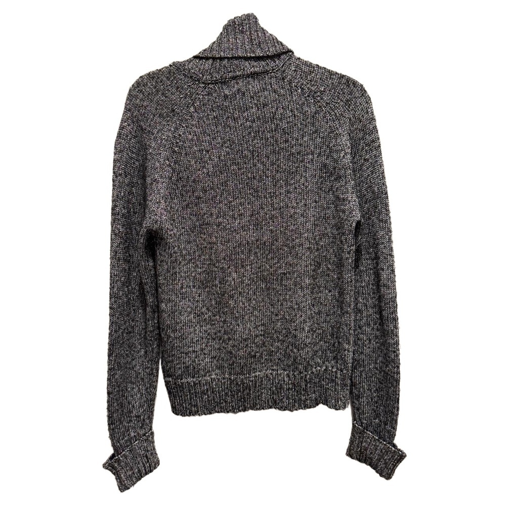 Anthropologie Grey Silver Metallic Turtleneck Sweater Wool Blend Ribbed size S